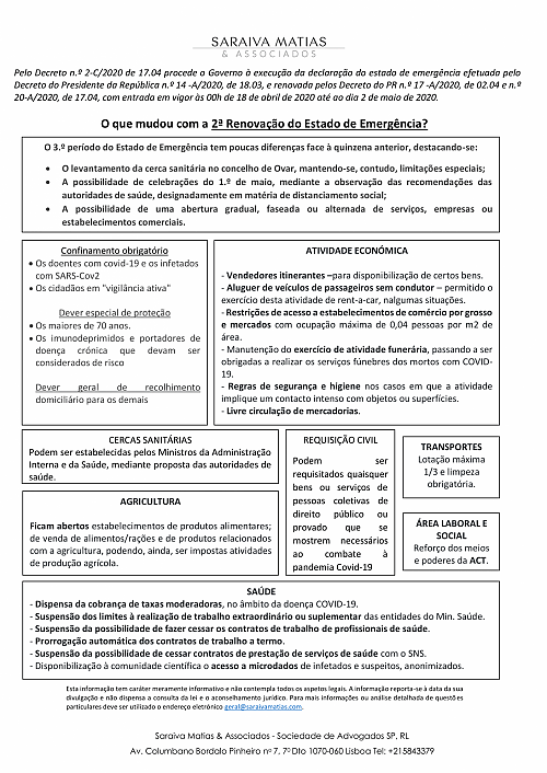 O que mudou com a 2ª Renovação do Estado de Emergência?