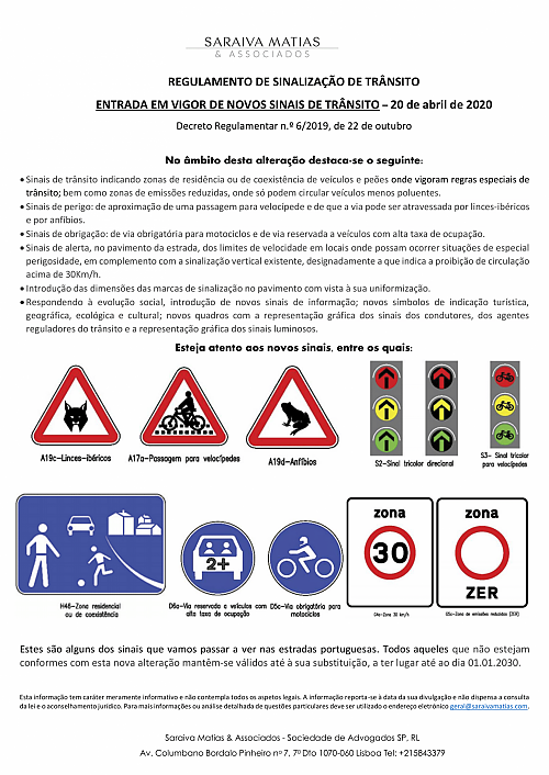 Há novos sinais de trânsito em vigor na próxima semana. Fique a saber quais