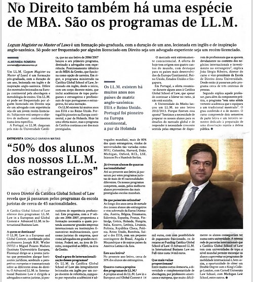 Gonçalo Saraiva Matias gives interview to the Portuguese newspaper Jornal Económico